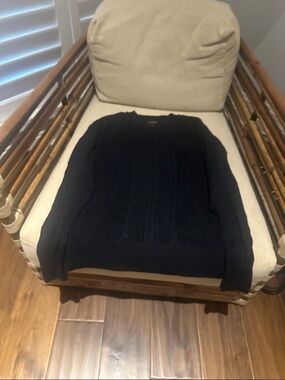 Banana Republic Black Crewneck Cable Knit Sweater